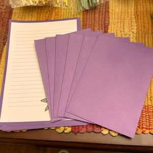 Lovely stationary with matching envelopes. 10 sheets stationary and 6 purple env